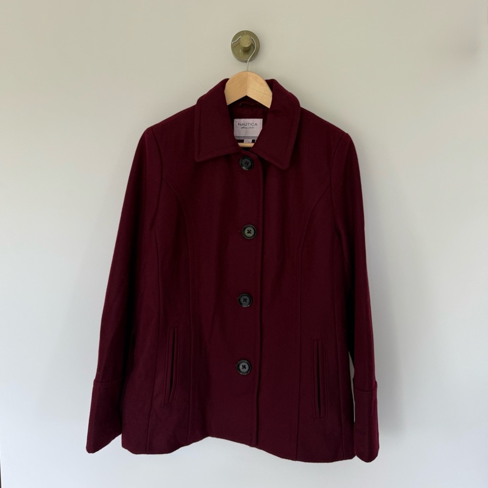 Nautica Women's Deep Burgundy Pea Coat